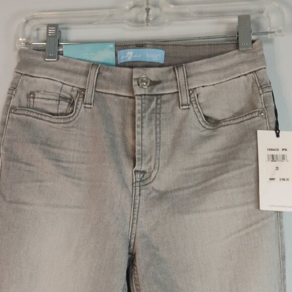 NWT 7 For All Mankind B (air) Women's Light Gray The Ankle Skinny Jeans Size 25 - Picture 9 of 16
